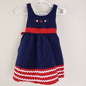 Authentic Kids Girls Dress 12 Months Patriotic Red White Blue